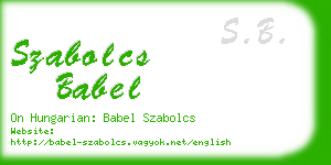 szabolcs babel business card